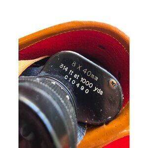 Vintage Sears 8x40mm Binoculars With Leather Case & Coated Optics Model 6210